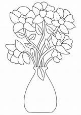 Coloring Flower Pages Flowers Printable Vase Kids Baskets sketch template