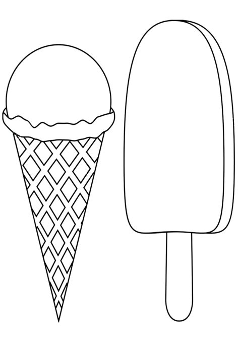coloring page printable ice cream subeloa