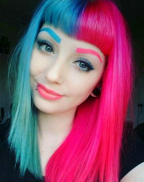 Pretty Hair Creativity Hair Color Pink Half And Half