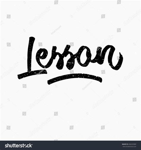 lesson logo ink hand lettering modern stock vector royalty