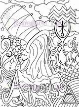 Aquarius Astrology sketch template