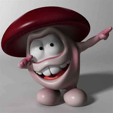 3d Model Cartoon Mushroom Character Rigged And Animated Vr Ar Low