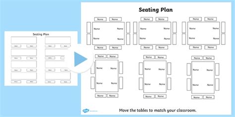 classroom seating plan template table seating plan