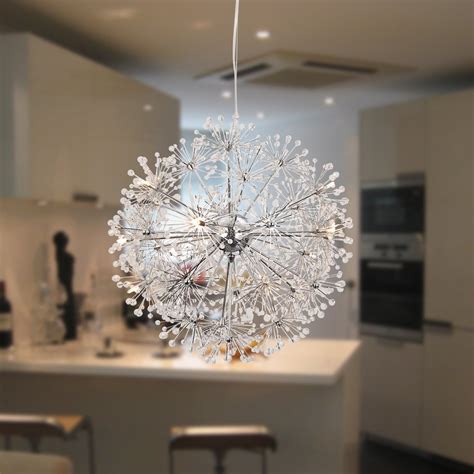 Unitary Brand Contemporary Globe Crystal Pendant Light Max