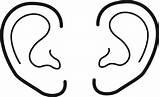 Ear Kids Coloring Clipart Clip sketch template