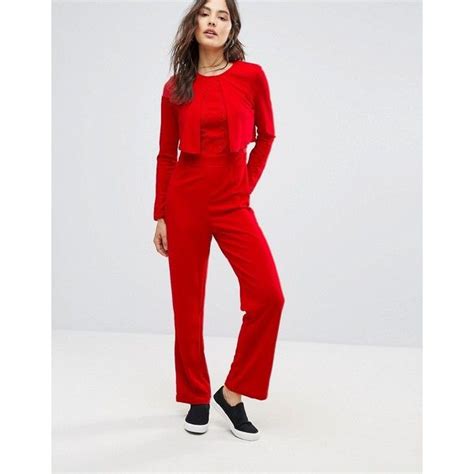oeuvre jumpsuit    polyvore featuring jumpsuits red zipper jumpsuit red jump suit