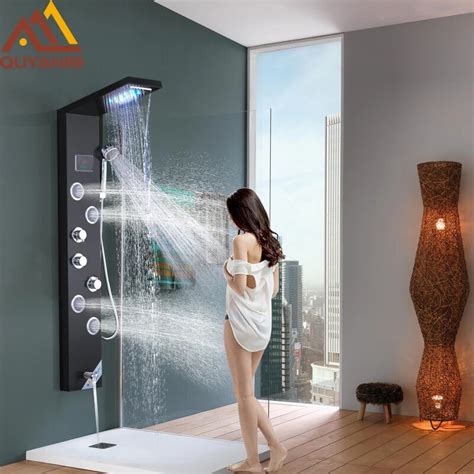 painel de chuveiro digital  led ducha coluna  cachoeira  visor
