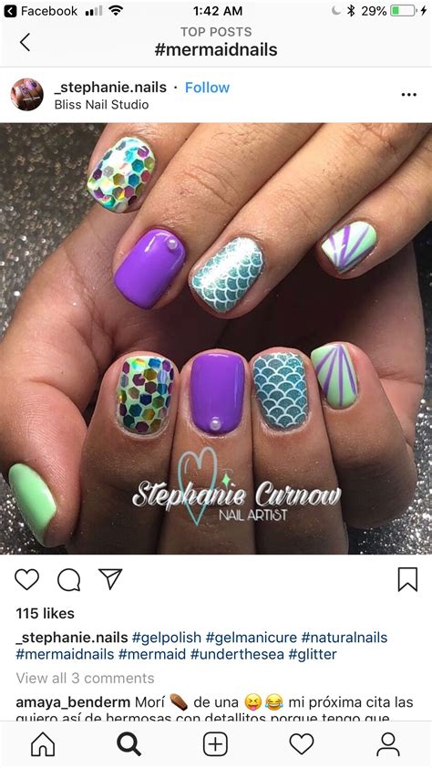 mermaid nails mermaid nails nail studio gel manicure natural nails