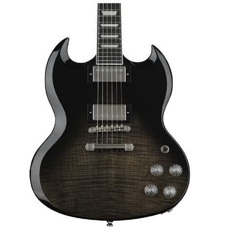 epiphone sg modern figured electric guitar trans black fade marshall