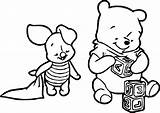 Pooh Winnie Coloring Cube Baby Piglet Play Drawing Wecoloringpage Pages Choose Board sketch template