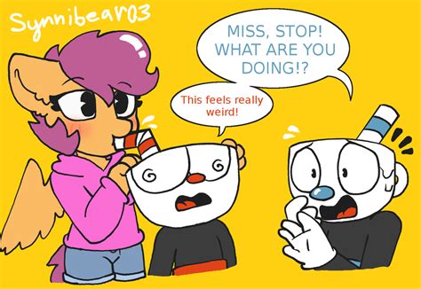 cuphead x scooter description is helpful by synnibear03 on deviantart