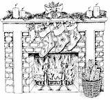 Holidays Fireplaces sketch template