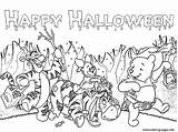 Halloween Coloring Pages Pooh Winnie Disney Happy Printable Kids Parade Color Freinds Sheets Friends Print Book Thanksgiving Letscolorit sketch template