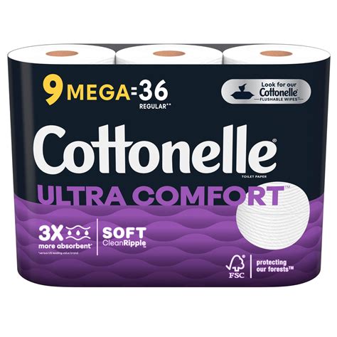 cottonelle ultra comfortcare toilet paper  mega rolls septic safe
