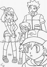 Pokemon Ash Brock Misty Max Coloring Pika Popular Deviantart sketch template