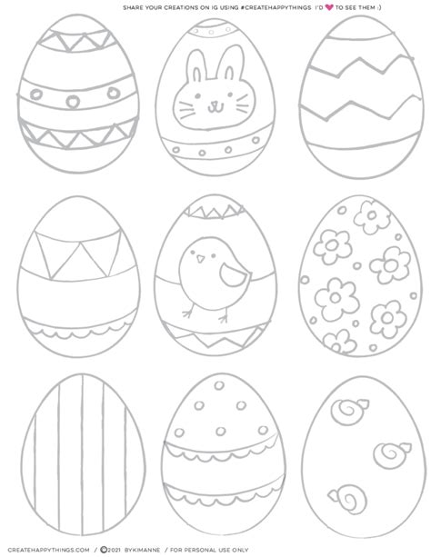 coloring page easter eggs