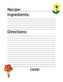 recipe template worksheets teaching resources tpt