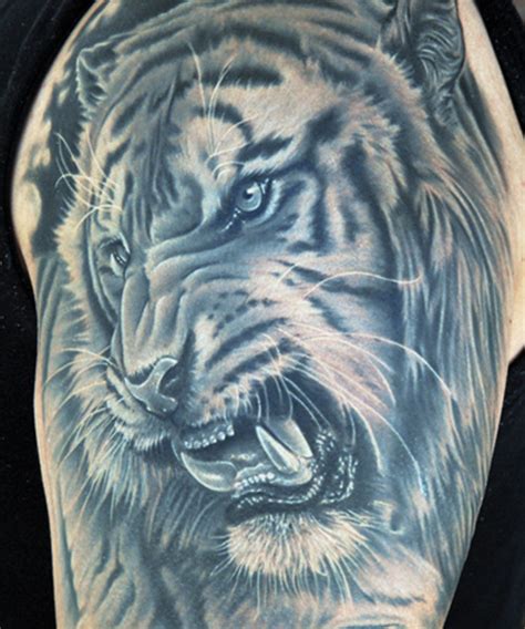 mad half sleeve tattoo 3 tiger half sleeve tattoo on