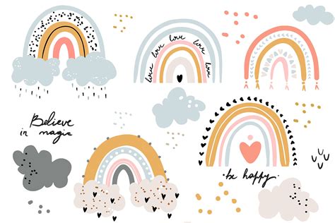 cute pastel rainbow baby clipart  yellow images creative store