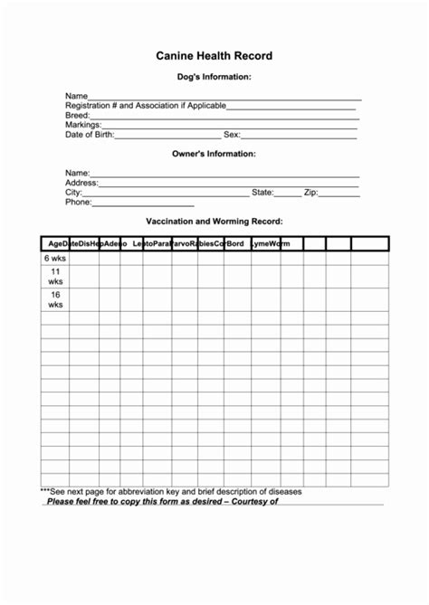 pet health record template excel excel templates