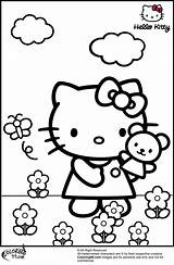 Hello Kitty Coloring Pages Garden Teamcolors Title Cartoon Read sketch template