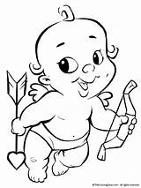 Coloring Cupid Pages Printable Valentines Valentine Baby Cute Heart Smiling Kids Drawing Print Colouring Getdrawings Printables sketch template