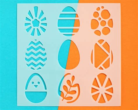 patterned eggs stencil  stencil egg pattern easter etsy