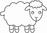 Clipart Sheep Outline Clip Template Drawing Coloring Pages Lamb Animal Templates Cute Choose Board sketch template