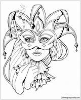 Carnival Masks Pages Coloring Online Color sketch template