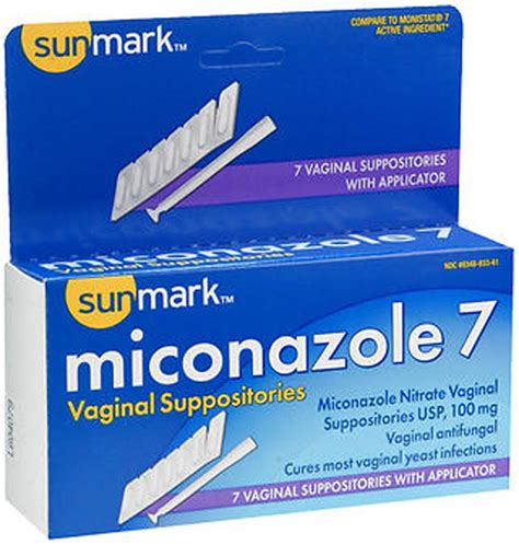 sunmark miconazole 7 vaginal suppositories with applicator