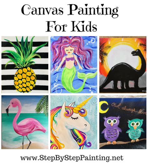 painting  kids step  step canvas painting  tutorials