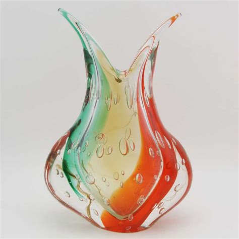 Murano Sommerso Vase Venetian Sunrise Unique Glass Vases Glass