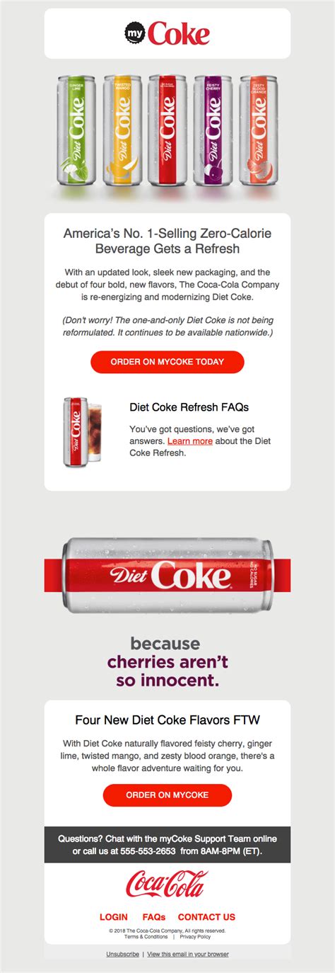 beverage coffee emails  good emails   diet coke