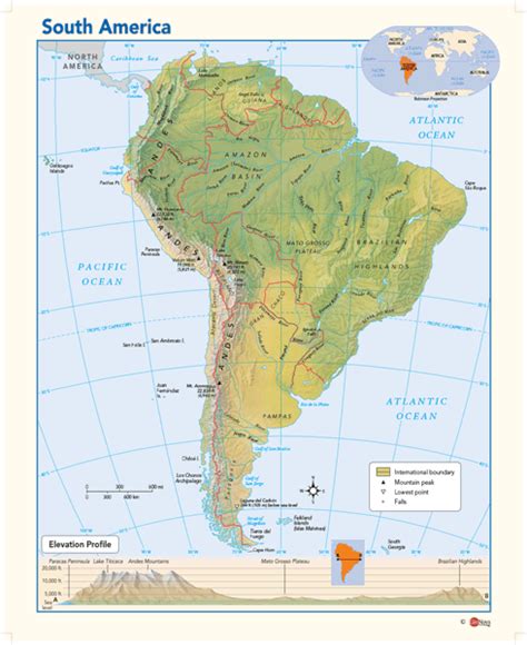 South America Physical Wall Map By Geonova