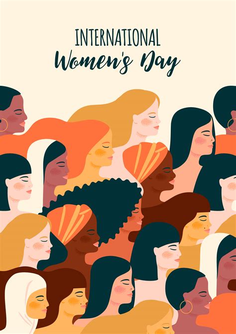 International Womens Day Vector Illustration With Women Different