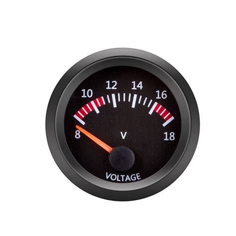 voltmeter voltage gauge vehicle meter black shell   mm