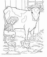 Coloring Cow Pages Milking Cattle Honkingdonkey Printable Print sketch template