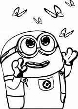 Minion Coloring Bob Pages Minions Butterfly Catch Drawing Cute Wecoloringpage Color Milk Got Colouring Printable Sheets Print Clipart Kevin Clipartmag sketch template