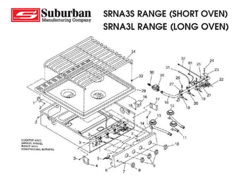 suburban srnas cooktop section high sky rv parts