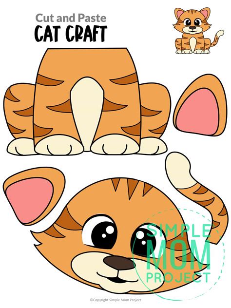 printable cat craft template   animal crafts  kids