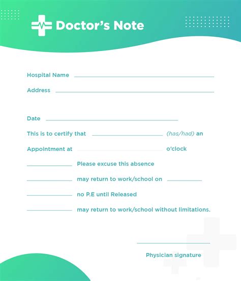 doctors note printable