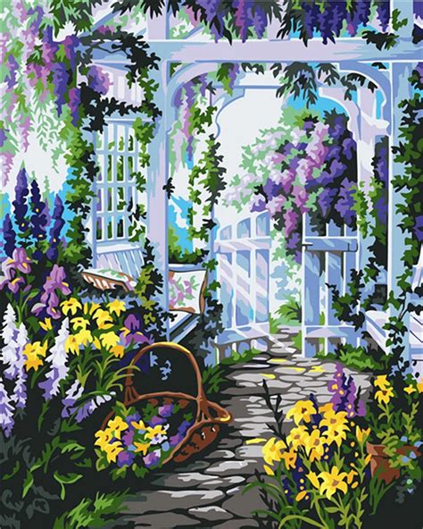 Contoh Lukisan Taman Bunga Terbaru