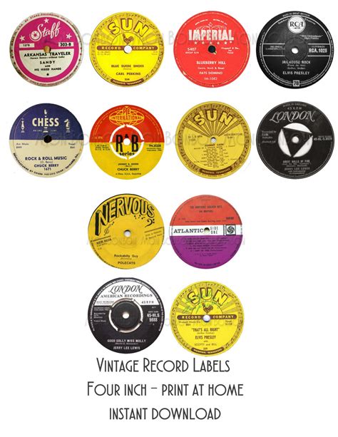 printable  record labels  printable templates