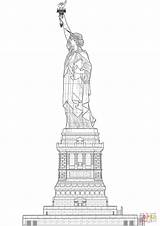 Libertad Estatua Pedestal Lateral Nowy Jork Supercoloring Drukuj sketch template