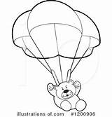 Parachute Colouring sketch template