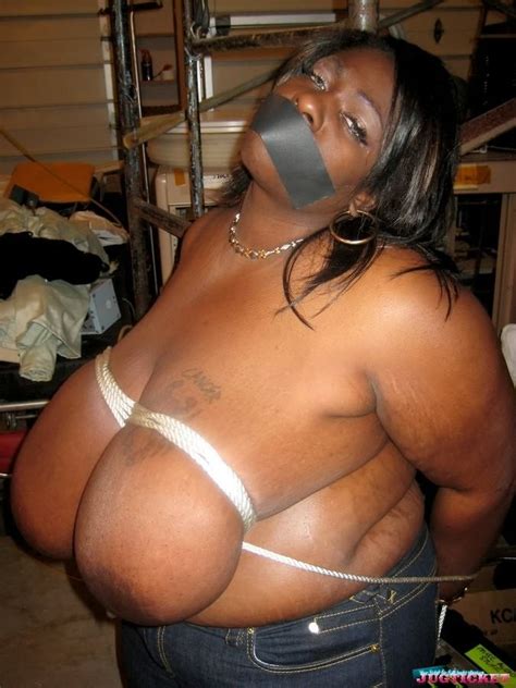 kinky fat ebony hottie demonstrating her massive tied boobs pichunter