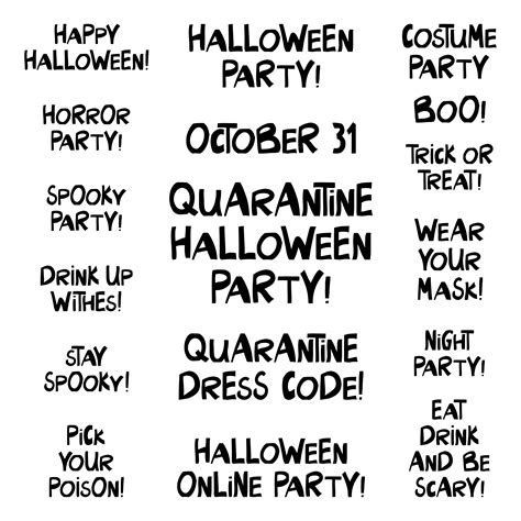 Halloween Party Quotes Set 3230697 Vector Art At Vecteezy