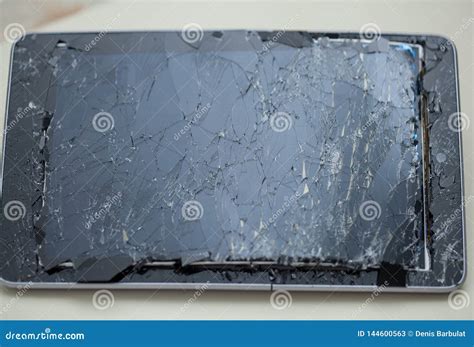 broken cracked tablet stock image image  digital
