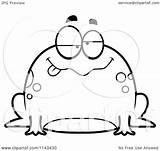 Drunk Frog Chubby Clipart Cartoon Outlined Coloring Vector Thoman Cory Royalty sketch template