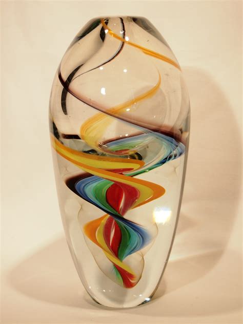 Antiques Atlas Murano Art Glass Vase Multi Colour Swirl Twist